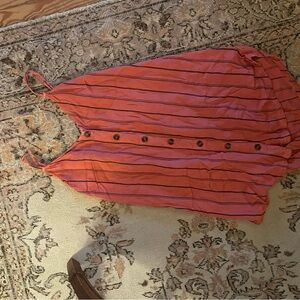 Striped Pink Button-Down Women's Top